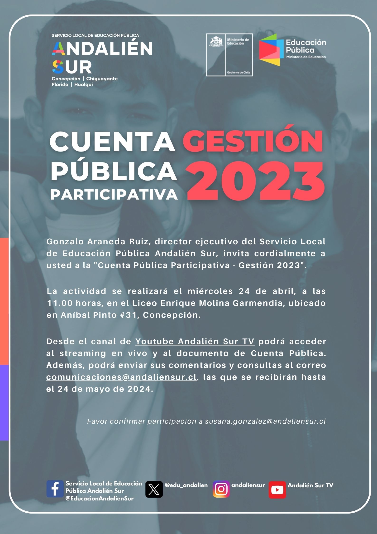 Invitación a la Cuenta Pública Participativa Gestión 2023